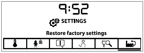 Legacy Convection Steam Oven (Touch Control) Restore Factory